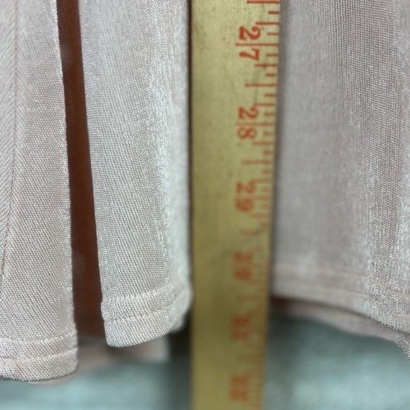 STEPHANIE THOMAS Blush Pink Midi Skirt Sz 20 Swing Shimmer Acetate Made in USA - Picture 6 of 15